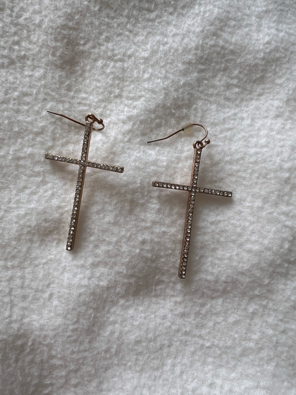 Good Plated Cross earrings with Crystals